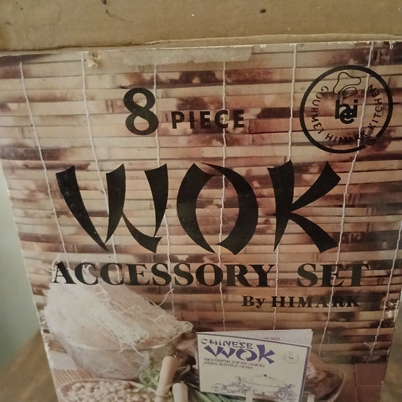 VTG..EIGHT PIECE "HIMARK" WOK ACCESSORY SET..ITEM NO. 15-4215 WOOD STAINLESS. - Picture 5 of 6